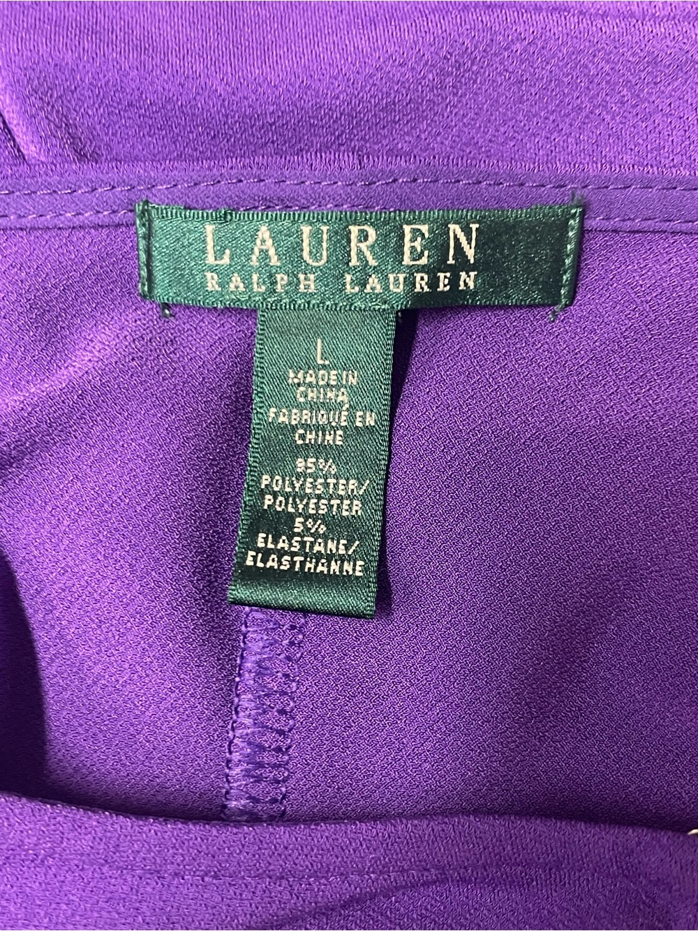 Lauren Ralph Lauren womens long sleeve blouse top size Large purple plum - Picture 4 of 4